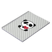 Heart Panda Beer Gray Polka Dots Notitieboek (Linkerzijde)