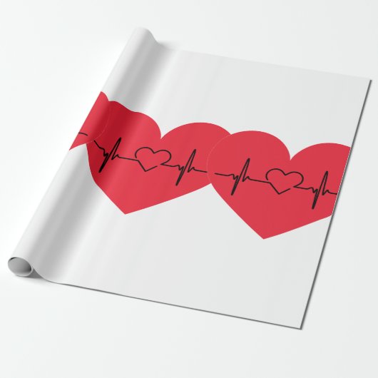 heart paper cadeaupapier (Uitgerold)