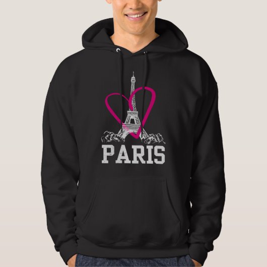 Heart Paris France Hoodie (Voorkant)