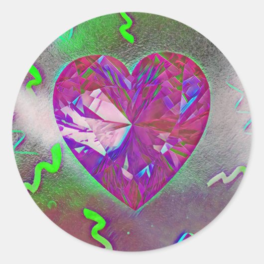 Heart Party Ronde Sticker (Voorkant)
