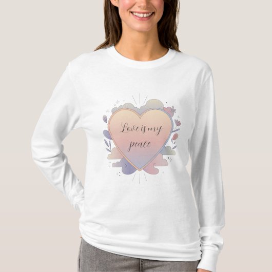 Heart Pastel Illustration T-shirt (Voorkant)
