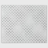 Heart Pastel Silver Grey Bright White Bridal Linen Cadeaupapier (Vlak)