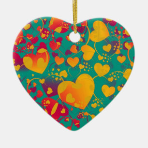 HEART-patroon ART 9 Keramisch Ornament