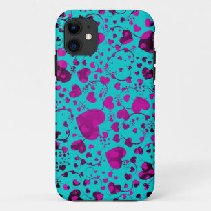 HEART-patroon - paars - maak uw eigen achtergrondk Case-Mate iPhone Case