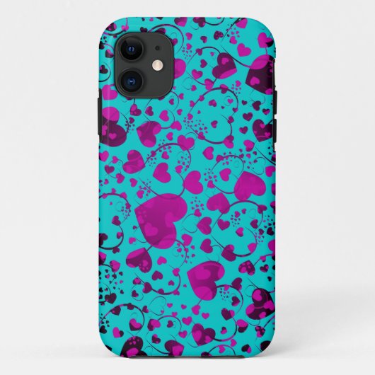 HEART-patroon - paars - maak uw eigen achtergrondk Case-Mate iPhone Case (Achterkant)