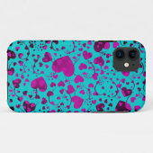 HEART-patroon - paars - maak uw eigen achtergrondk Case-Mate iPhone Case (Achterkant (horizontaal))