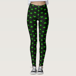 Heart Patroon voor groene videospelcontroller Leggings