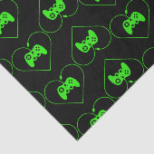 Heart Patroon voor groene videospelcontroller Tissuepapier (Detail)