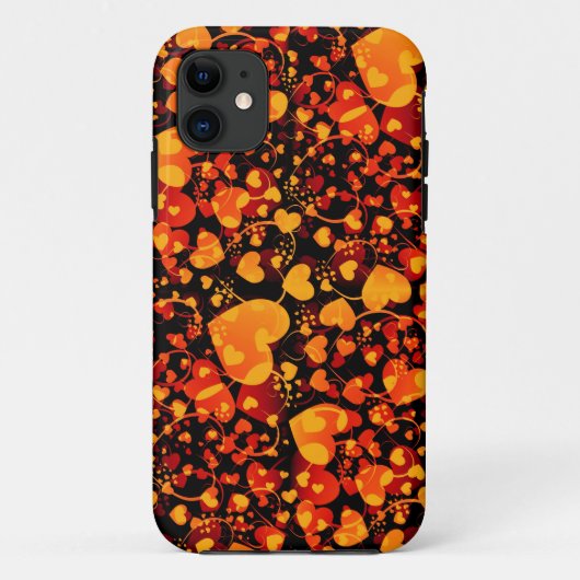 HEART-patroon - zwart geel rood Case-Mate iPhone Case (Achterkant)