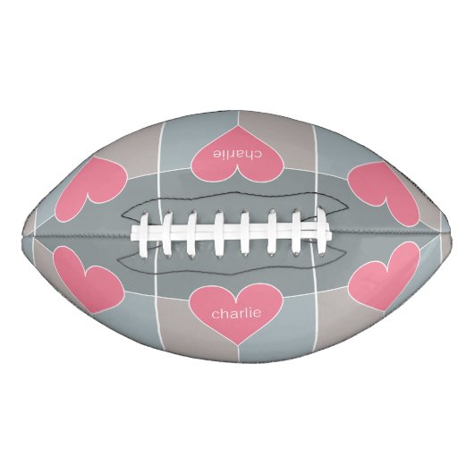Heart Pattern aangepast monogram football (Voorkant)