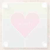 Heart Pattern aangepast monogram glas onderzetter (Achterkant)