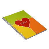 Heart Pattern aangepast monogram notitieboek (Rechterzijde)