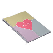 Heart Pattern aangepast monogram notitieboek (Rechterzijde)