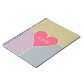 Heart Pattern aangepast monogram notitieboek (Linkerzijde)