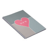 Heart Pattern aangepast monogram notitieboek (Rechterzijde)