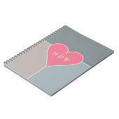 Heart Pattern aangepast monogram notitieboek (Linkerzijde)