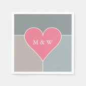Heart Pattern aangepast monogram papier servetten (Voorkant)