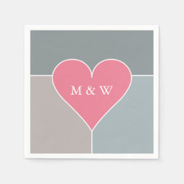 Heart Pattern aangepast monogram papier servetten