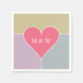 Heart Pattern aangepast monogram papier servetten (Voorkant)