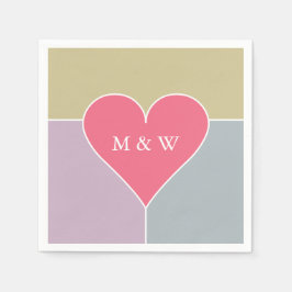 Heart Pattern aangepast monogram papier servetten
