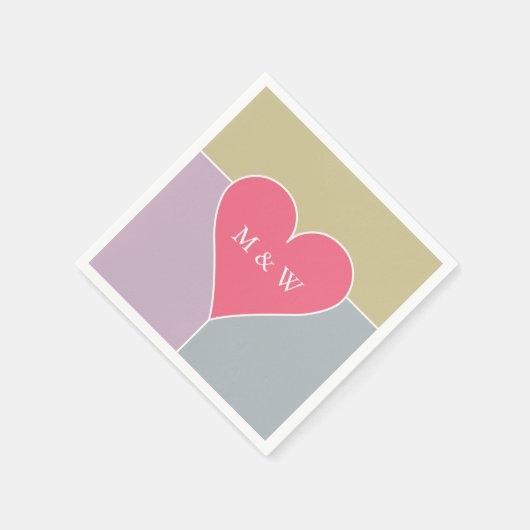 Heart Pattern aangepast monogram papier servetten (Hoek)