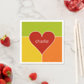 Heart Pattern aangepast monogram papier servetten (Insitu)