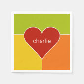 Heart Pattern aangepast monogram papier servetten (Voorkant)