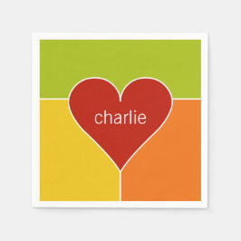 Heart Pattern aangepast monogram papier servetten