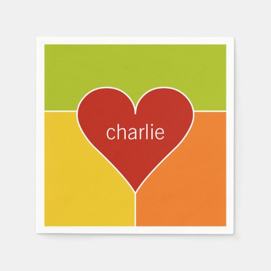 Heart Pattern aangepast monogram papier servetten (Voorkant)