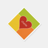 Heart Pattern aangepast monogram papier servetten (Hoek)