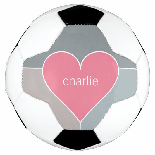 Heart Pattern aangepast monogram voetbal (Voorkant)