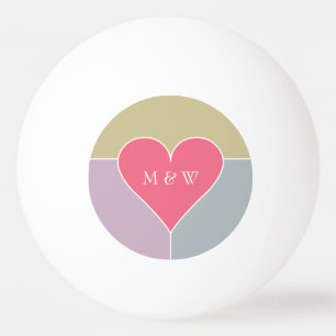 Heart Pattern aangepaste monogram en datumballen Pingpongbal