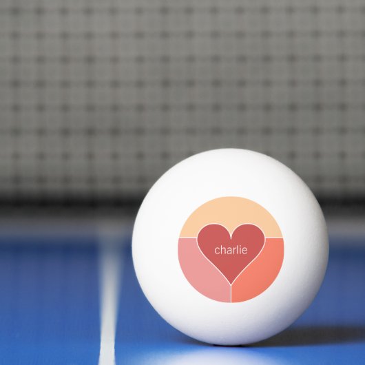 Heart Pattern aangepaste monogram en datumballen Pingpongbal (Net)