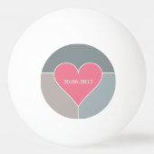 Heart Pattern aangepaste monogram en datumballen Pingpongbal (Achterkant)