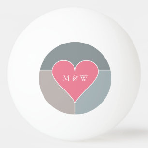 Heart Pattern aangepaste monogram en datumballen Pingpongbal