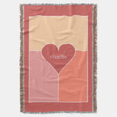 Heart Pattern aangepaste monogram goot deken (Voorkant Verticaal)