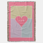 Heart Pattern aangepaste monogram goot deken (Voorkant Verticaal)