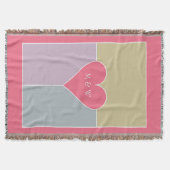 Heart Pattern aangepaste monogram goot deken (Voorkant)