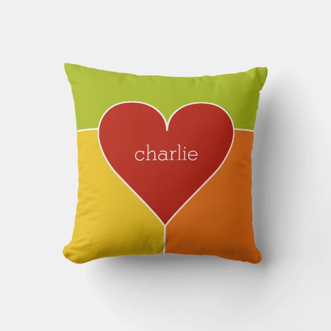 Heart Pattern aangepaste monogram gootkussens Kussen (Voorkant)