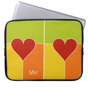 Heart Pattern aangepaste monogram laptophoezen Laptop Sleeve