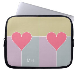 Heart Pattern aangepaste monogram laptophoezen Laptop Sleeve