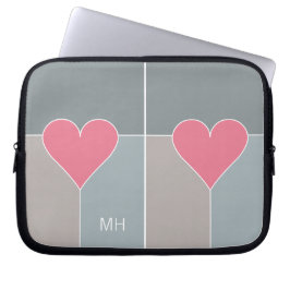 Heart Pattern aangepaste monogram laptophoezen Laptop Sleeve