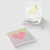 Heart Pattern aangepaste monogram onderzetters (Zijkant)