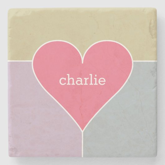 Heart Pattern aangepaste monogram onderzetters (Voorkant)