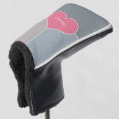 Heart Pattern aangepaste monogram putter cover (3/4 voorkant)