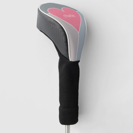 Heart Pattern aangepaste monogram putter cover (Schuin)