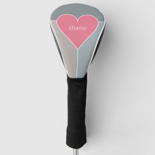 Heart Pattern aangepaste monogram putter cover (Voorkant)