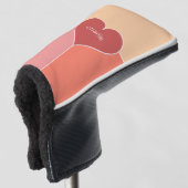 Heart Pattern aangepaste monogram putter cover (3/4 voorkant)