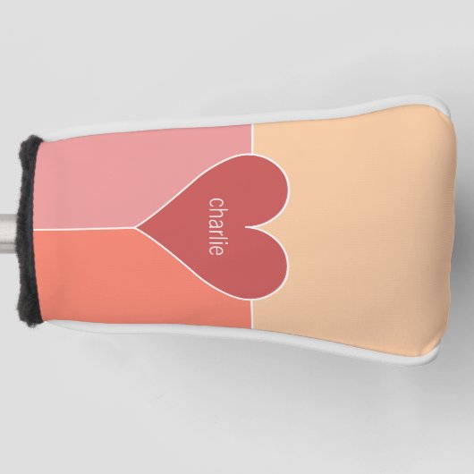 Heart Pattern aangepaste monogram putter cover (Voorkant)