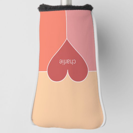 Heart Pattern aangepaste monogram putter cover (Draai 90)